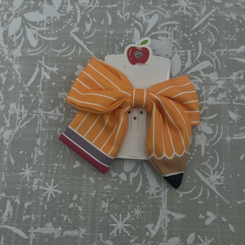 Target Orange and Multicolor Pencil Bow Hair Clip